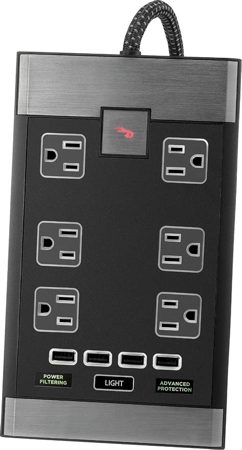 6 outlet heavy duty power strip with metal housing|rocketfish 6 outlet power center.